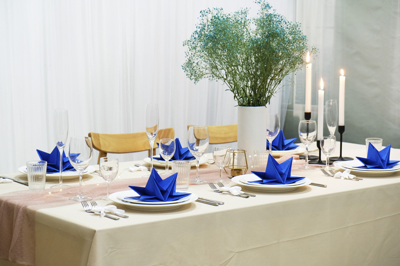 Elegant dinner table settings