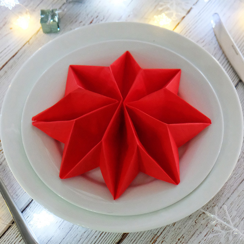 3D Christmas Star Folded Paper Napkins